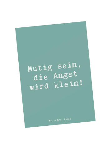Postkarte Spruch Angst überwinden mit Spruch in Meeresbrise
