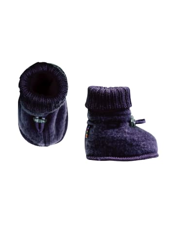 Booties Krabbelschuhe Merino-Wolle in dark blue melange