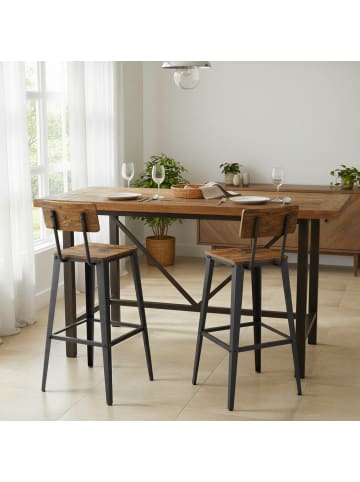 2er-Set: Barhocker Barnet-old in Vintagebraun - (B)50.5 x (H)102.2 x (T)45.4 cm