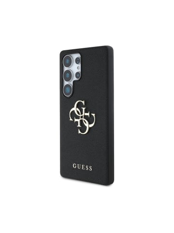 Guess Grained Big 4G Logo Small Classic Logo Hülle Samsung Galaxy in Schwarz