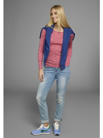 Langarmshirt in himbeere-gemustert