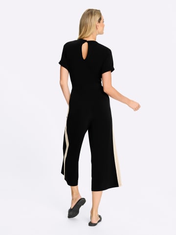 Jumpsuit in schwarz-camel