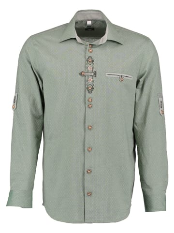 Trachtenhemd Olore in khaki/schlamm