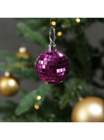 Weihnachtsbaumschmuck Discokugel Spiegelkugel Baumkugel D: 5cm in pink