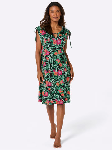 Sommerkleid in schwarz-apfel-bedruckt