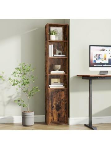 Bücherregal Custos-old in Vintagebraun - (B)24 x (H)175 x (T)31.8 cm