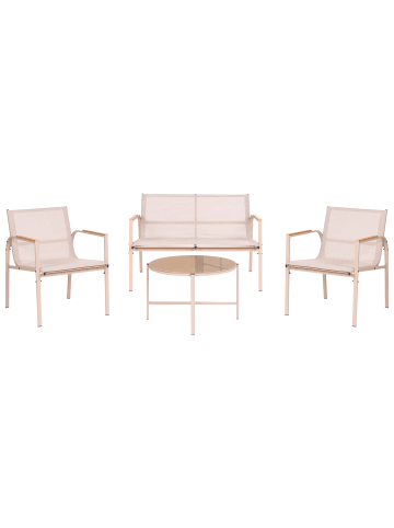 4-tlg Sitzgruppe LEDRO in Beige