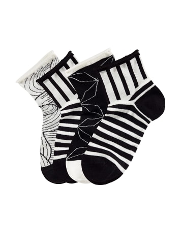 Kurzsocken in schwarz-weiß-gemustert