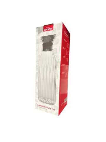 Elegante Karaffe  Rillenstruktur 1,5L - ideal für heiße und in Transparent