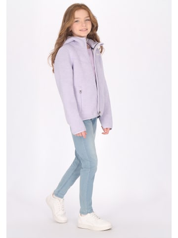 Mädchen Strickfleecejacke in Grauviolett Melange