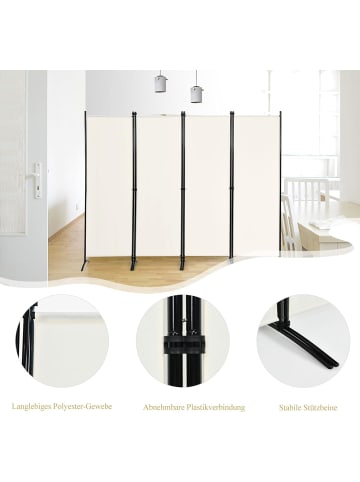 4 tlg. Raumteiler 173cm in Beige