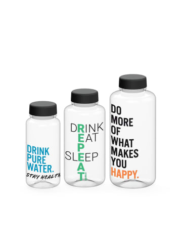 Trinkflasche "Refresh" in transparent/schwarz - 400 ml