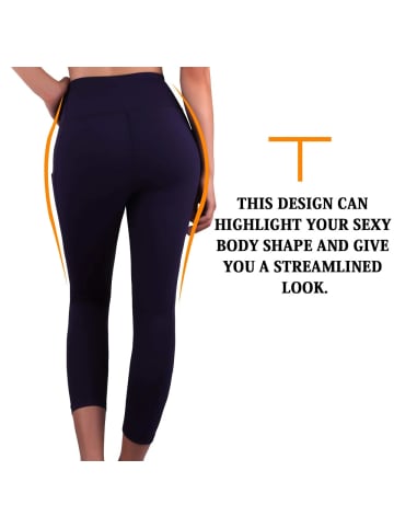 3/4 Fitness-Leggings praktischer Handytasche – Komfort in Dunkelblau