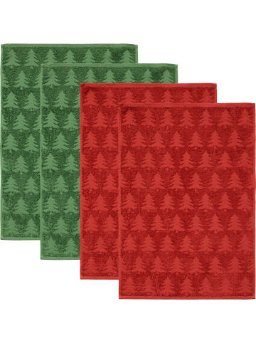 Frottier, Baumwolle, Jacquard Frottier-Geschirrtuch 4er-Pack in bunt