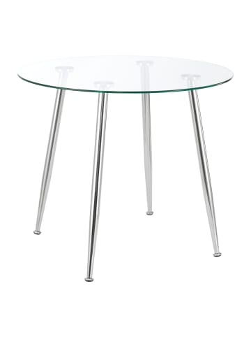 Glastisch Humppila in Silber (D)87cm (H)75cm