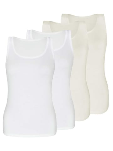 4er Sparpack Top in ivory white