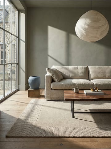 Wollteppich Kurzflor MOLE Handgewebt Naturfaser Wohnzimmer in Beige