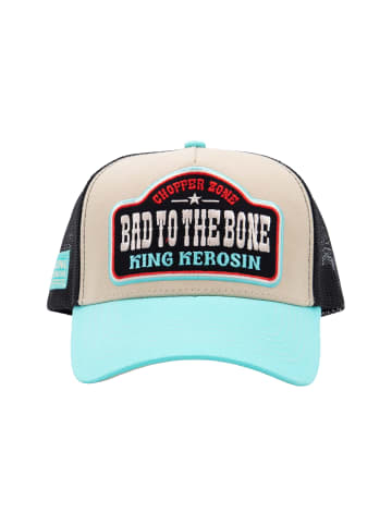 King Kerosin Trucker Cap Bad to the Bones in beige