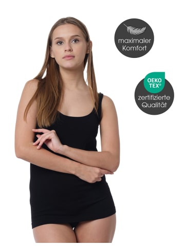 Seamless Unterhemd - Top 4er Set Tank Top in schwarz