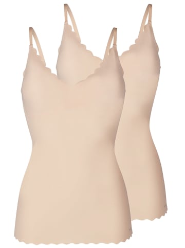 2er Pack Spaghettishirt herausn. Pads in beige