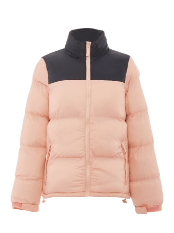 Damen Wattierte Steppjacke in Pfirsich Schwarz