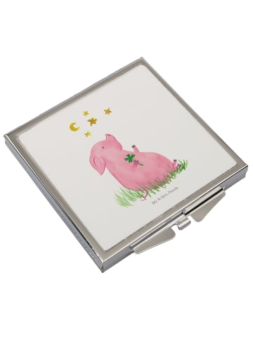 Schminkspiegel Schwein Glück ohne Spruch in Weiß