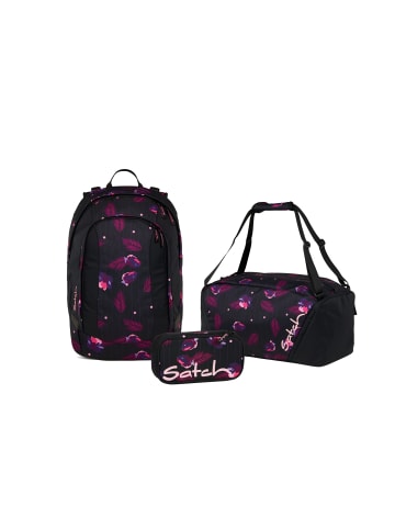 Schulrucksack-Set AIR Mystic Nights 3-teilig in Schwarz/Rosa