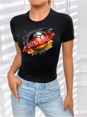 T-Shirt Germany Deutschland Fan Trikot SCHWARZ