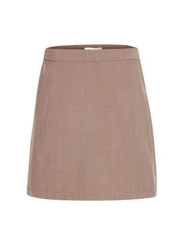 BYMMIDDE SHORT SKIRT - LIGHT WOVEN A-shape in Walnut Melange