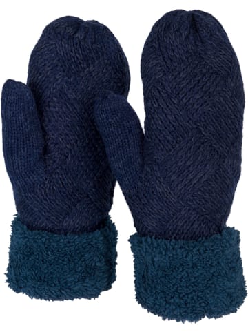 Strick Fäustlinge Handschuhe in Dunkelblau