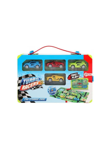 Turbo Racers Sammelkoffer mit 4 Rallye Autos in mehrfarbig