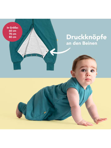 Ganzjahres Schlafsack mit Füßen, 2.5 TOG in Petrol