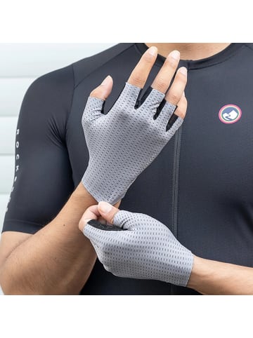 Rockbros Atmungsaktive Kurzfinger-Fahrradhandschuhe Grün S in Grau