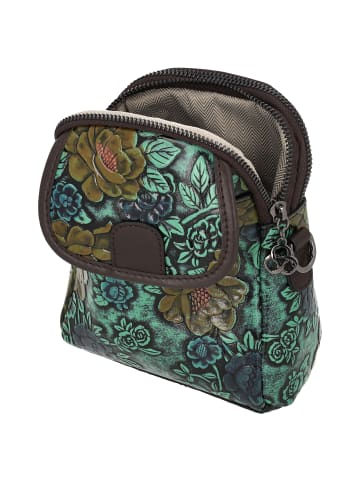 Women Satchel in Green Multicolor