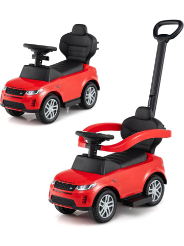3-in-1 Rutschauto mit Schiebestange in Rot