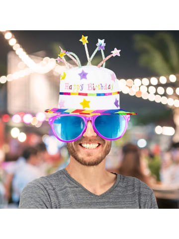 10x Hut "Happy Birthday Torte" in Bunt