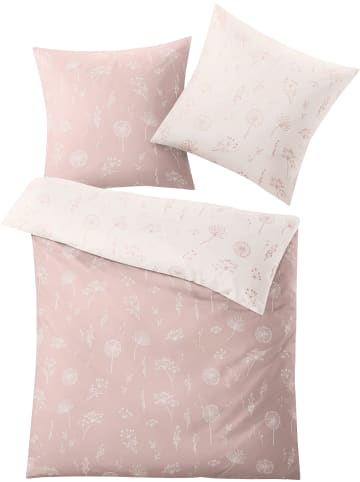 Mako-Satin Wendebettwäsche in rosé-weiß