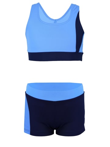 Mädchen Sport Bikini - Racerback Bustier & Badehose in blau