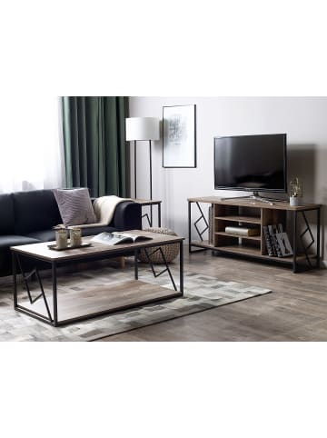 TV-Schrank FORRES in Braun/Schwarz - (W) 140 x (H) 60 x (L) 40 cm