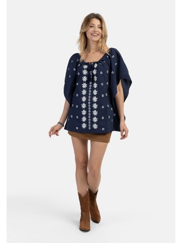 Damen Poncho in Marine
