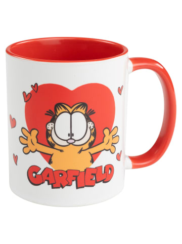 Garfield Tasse Hearts Kaffeetasse Becher 320 ml in rot/weiß
