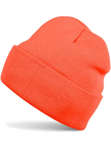 Strickmütze in Neonorange