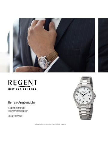 Armbanduhr-Analog silber mittel (ca. 39mm) Regent Titan-Uhren