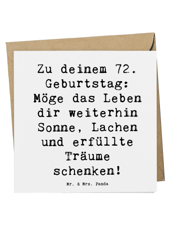 Deluxe Karte 72. Geburtstag mit Spruch in Weiß