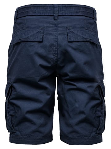 Bermuda Chino Shorts mit Gürtel und Cargo Design A&S in Navy