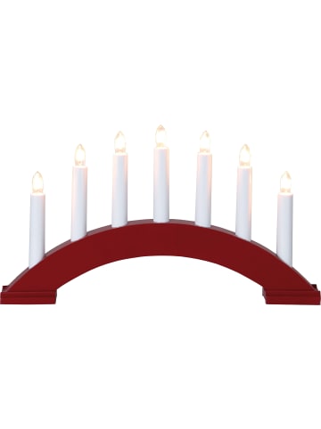 Roter Lichterbogen ,Bea' aus Holz, 7-flammig, E10 Leuchtmittel, stromb