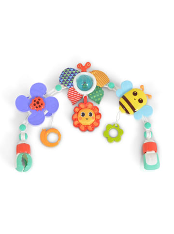 Kinderbett und Kinderwagen in bunt