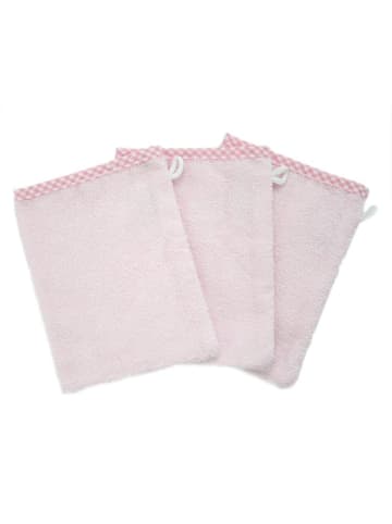 Waschhandschuh 3er Pack - Uni Rosa in rosa