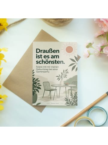 Geburtstagskarte Garten modern Design mit Spruch in Weiß