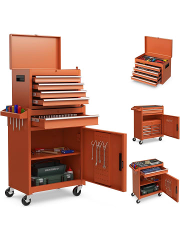 2 in 1 Werkzeugwagen Abnehmbar in Orange